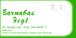 barnabas higl business card